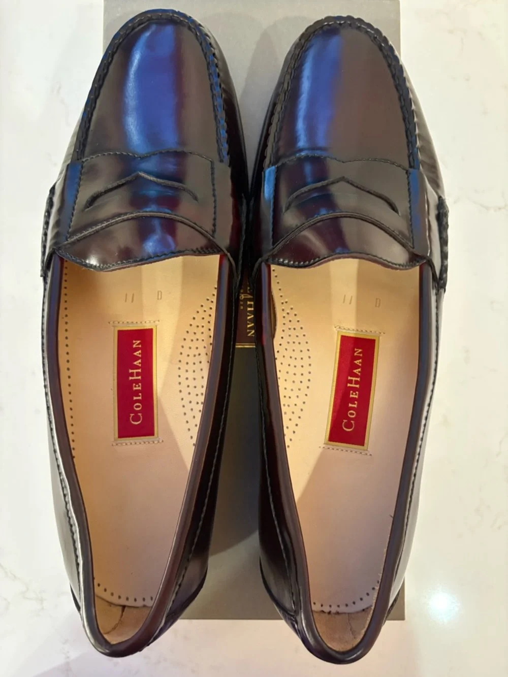 NWT Cole Haan Men’s Burgundy Leather Pinch Penny Loafer. Size 11. - Picture 9 of 9